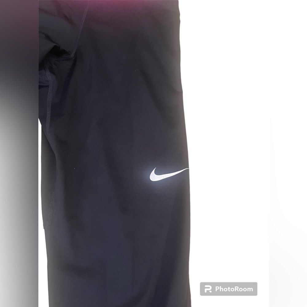Nike Pro 365 dri-fit Cropped leggings with pink elastic waist size Large - Picture 4 of 7